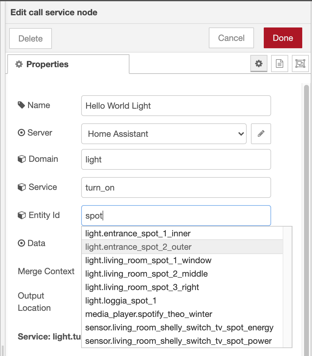 Light config