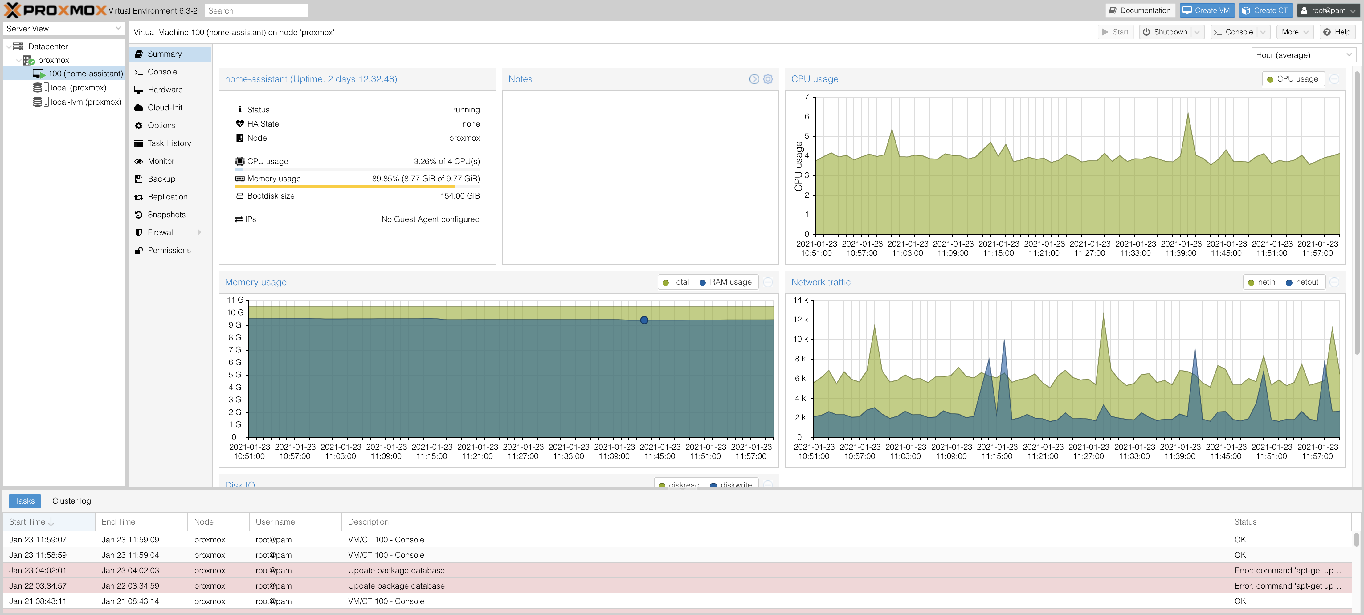 Proxmox VE running on Intel NUC